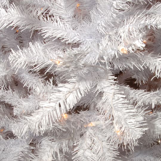 9ft. Pre-Lit North Valley® White Spruce Artificial Christmas Tree, Clear Lights